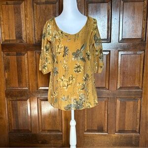 Alice Rinaldi Silk Blend Blouse Top Size Medium Made In Italy Floral